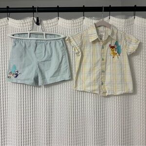 Disney Store Bambi Shirt and Shorts Set